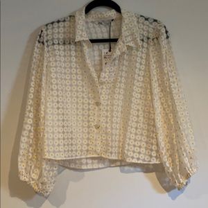 Zara Daisy Floral Organza Blouse
